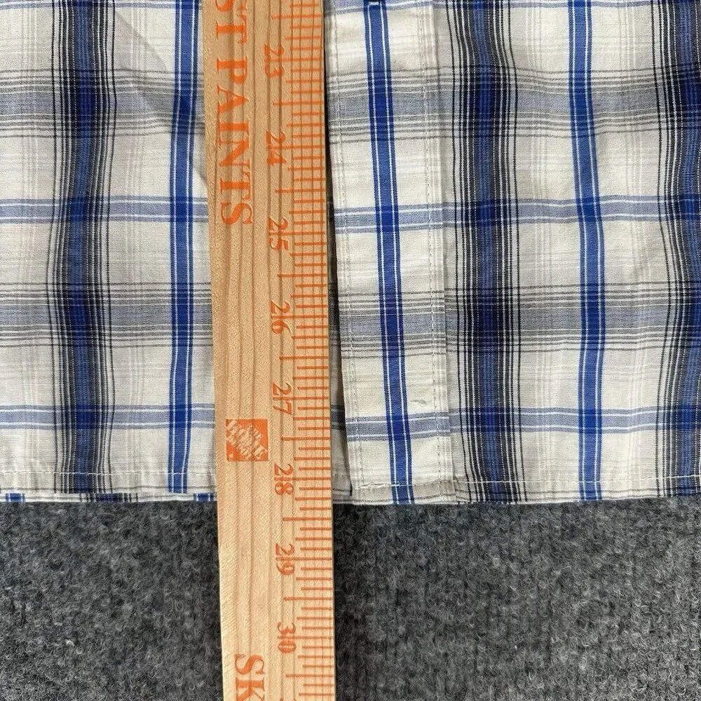 The North Face Shirt‎ Mens Medium Blue Plaid Short Sleeve Button Up Pocket Adult